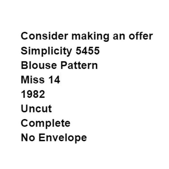 Simplicity 5455 Pattern Top Miss 14 Uncut Cottagecore Ruffle Full Front Button - Picture 3 of 5